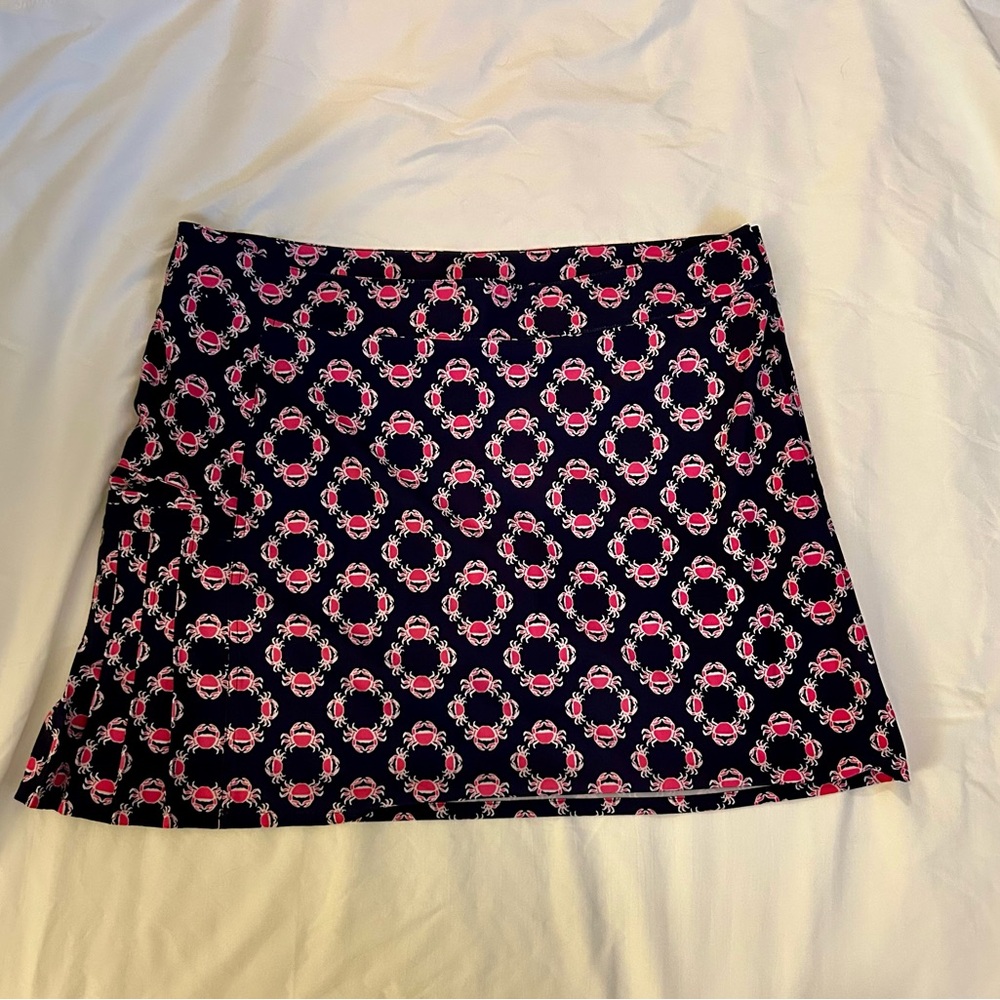 Crown & Ivy Navy and Pink Mini Skirt